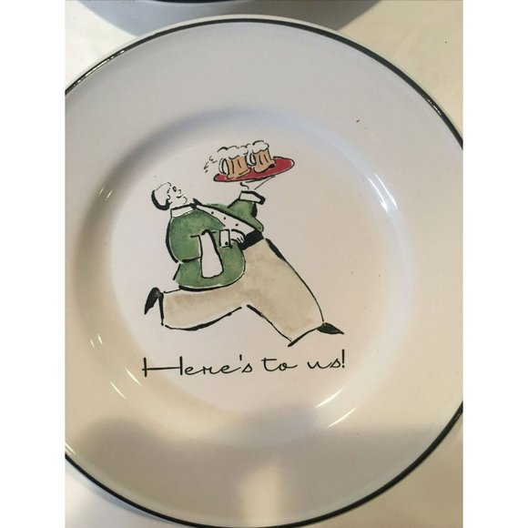 Rosanna CHEERS DARLING Bread Plates French Waiters Set Of 6 5.75" round Flaw Box - Picture 8 of 10